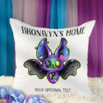 15713 personalised zombie bat gothic cushion 1