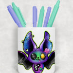 15720 personalised zombie bat gothic pen pot 1