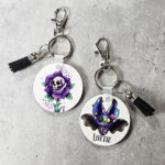 personalised zelda zombie bat round keyring