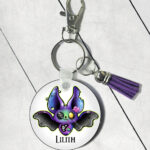 15724 personalised zombie bat gothic keyring 1