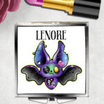 personalised zelda zombie bat slim silver square compact mirror
