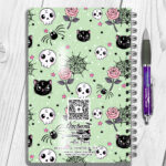 15749 personalised kawaii gothic cats skulls roses notebook 2