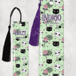 15750 personalised kawaii gothic cats skulls roses bookmark 1