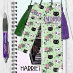 15750 personalised kawaii gothic cats skulls roses bookmark 2
