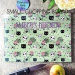 15753 personalised kawaii gothic cats skulls roses chopping board 2