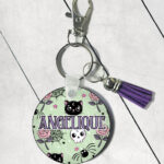 15756 personalised kawaii gothic cats skulls roses keyring