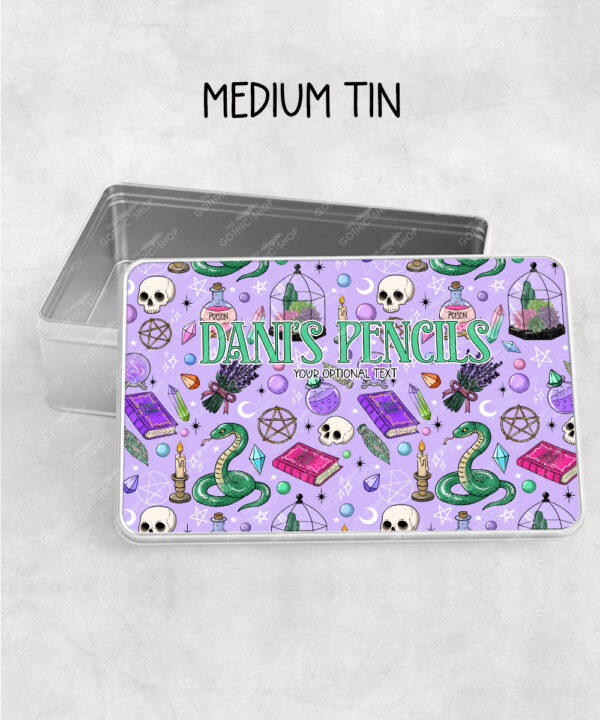 15761 personalised purple gothic witchy storage tin 1