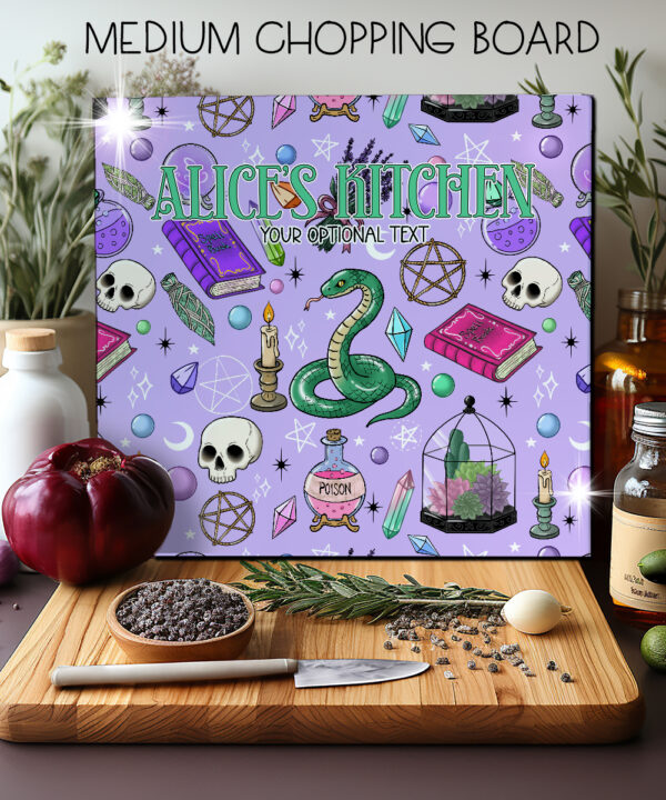 15762 personalised purple gothic witchy chopping board 3