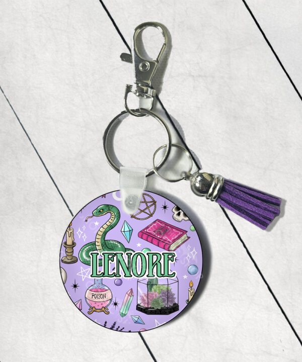 15765 personalised purple gothic witchy keyring