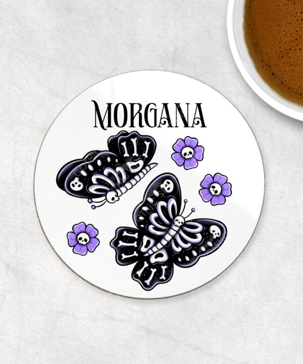 15768 personalised bone moths gothic coaster 1
