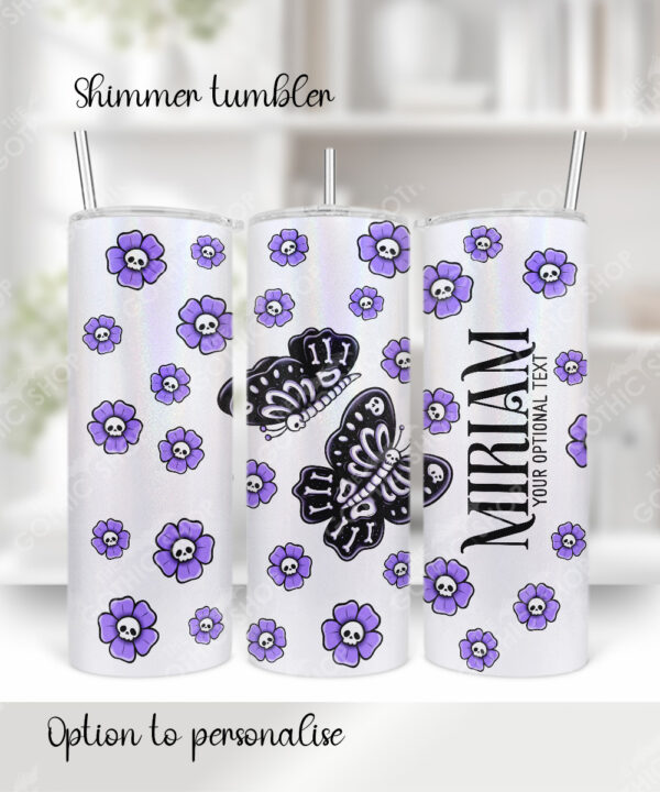 15775 personalised moths skull flowers gothic tumbler 1