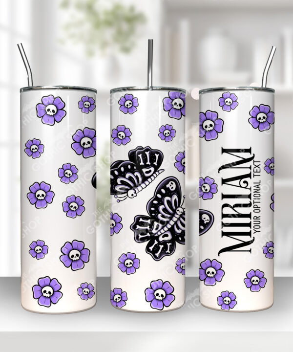 15775 personalised moths skull flowers gothic tumbler 2