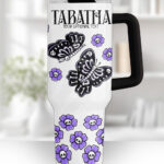 15777 personalised moths skull flowers gothic stanley cup 2