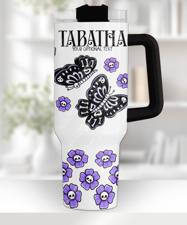 15777 personalised moths skull flowers gothic stanley cup 2