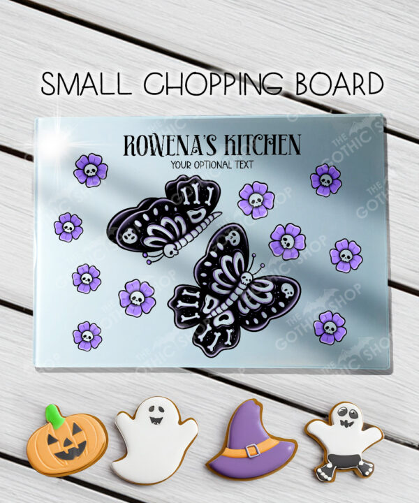 15780 personalised moths skull flowers gothic chopping board 2