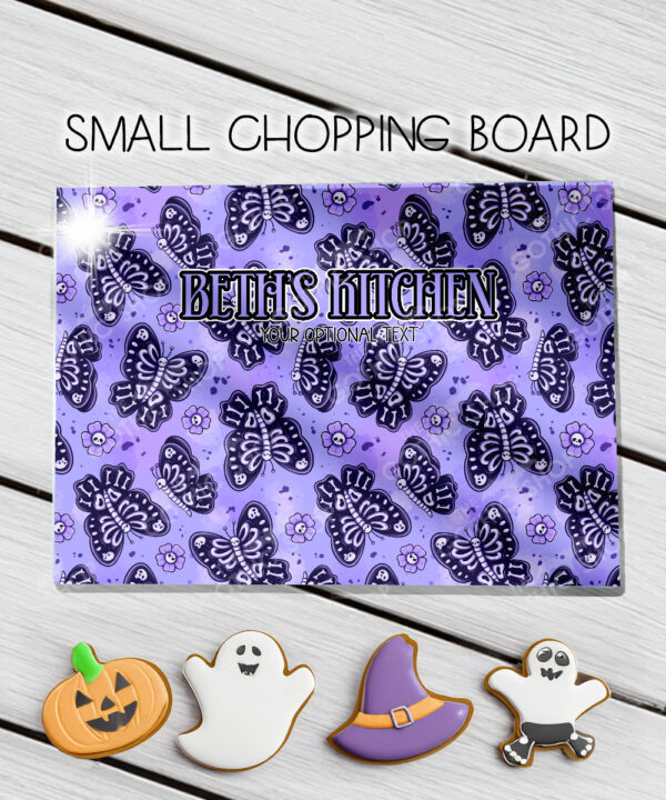 15781 personalised moths skull flowers gothic chopping board 1