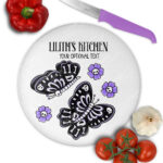 15782 personalised moths skull flowers gothic chopping board 1