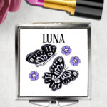 15785 personalised moths skull flowers gothic compact mirror 1