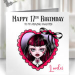 15790 personalised goth girl red heart gothic card 1