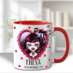 15791 personalised goth girl red heart gothic mug 1