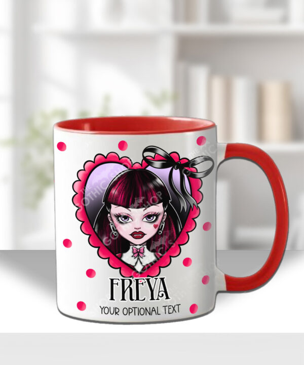 15791 personalised goth girl red heart gothic mug 1
