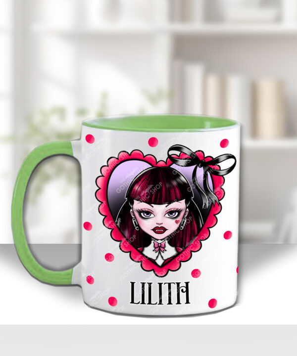 15791 personalised goth girl red heart gothic mug 3