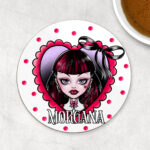 15792 personalised goth girl red heart gothic coaster 1
