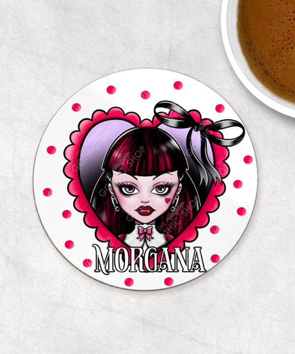 15792 personalised goth girl red heart gothic coaster 1
