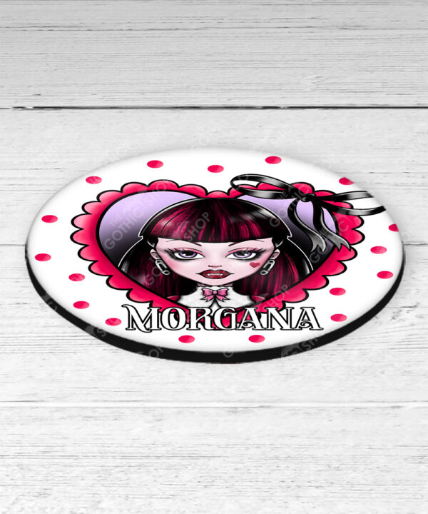 15792 personalised goth girl red heart gothic coaster 2