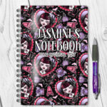 15793 personalised goth girl red heart gothic notebook 1