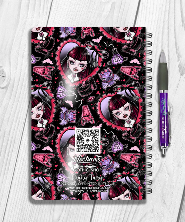 15793 personalised goth girl red heart gothic notebook 2