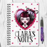 15794 personalised goth girl red heart gothic notebook 1