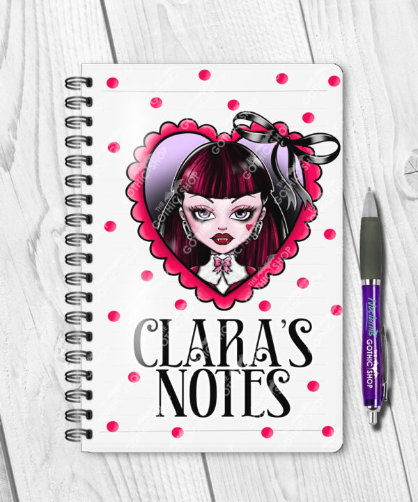 15794 personalised goth girl red heart gothic notebook 1