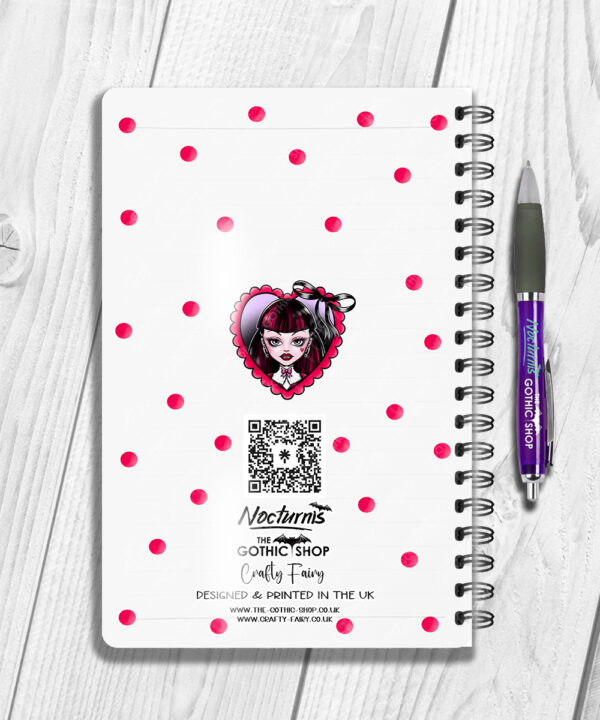 15794 personalised goth girl red heart gothic notebook 2
