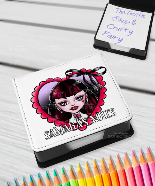 15795 personalised goth girl red heart gothic memo notes 1