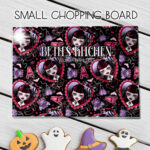 15802 personalised goth girl red heart gothic chopping board 1
