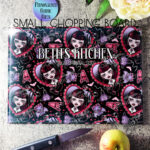 15802 personalised goth girl red heart gothic chopping board 2