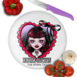 15803 personalised goth girl red heart gothic chopping board 1