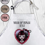 15804 personalised goth girl red heart gothic apron 1