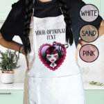 15804 personalised goth girl red heart gothic apron 2