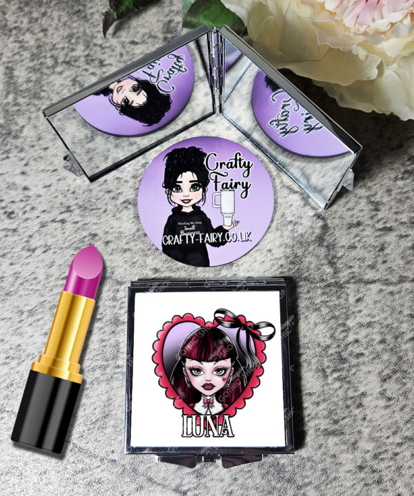 15806 personalised goth girl red heart gothic mirror 2