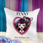 15808 personalised goth girl red heart gothic cushion 1