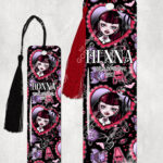 15809 personalised goth girl red heart gothic bookmark 1