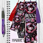 15809 personalised goth girl red heart gothic bookmark 2