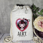 15811 personalised goth girl red heart gothic drawstring bag 1