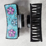 18514 skull flower gothic hair clip 1