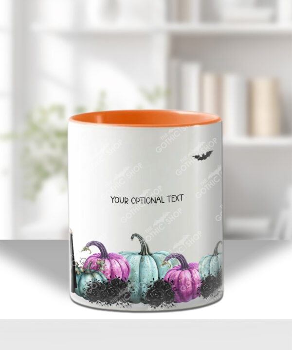 personalised skulltress & pumpkins birthday or halloween mug
