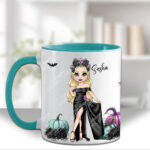 personalised skulltress & pumpkins birthday or halloween mug