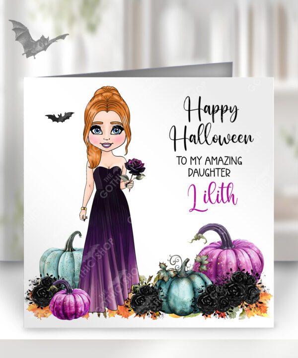 18526 gothic halloween girl card 1