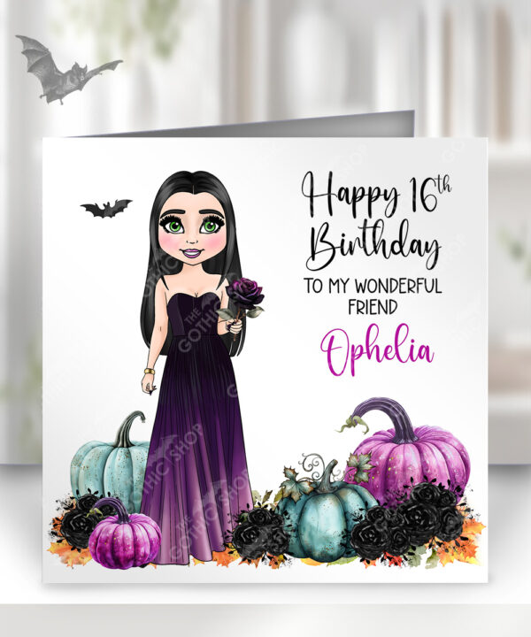 18526 gothic halloween girl card 2